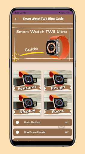 Android application Smart Watch TW8 Ultra Guide screenshort