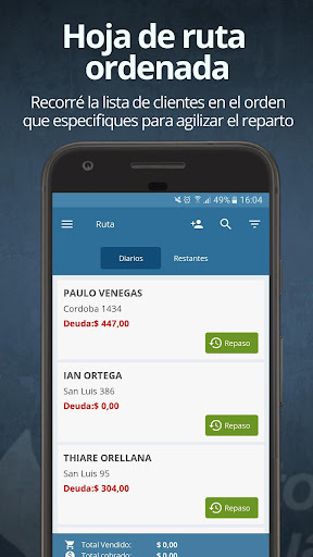 Android application Reparto de Agua screenshort
