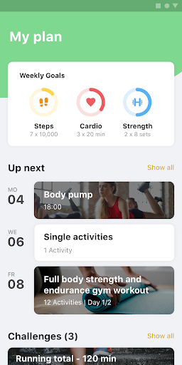 Android application FitwithM screenshort