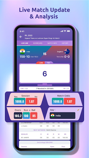 World11 Cricket Live Line Screen 3
