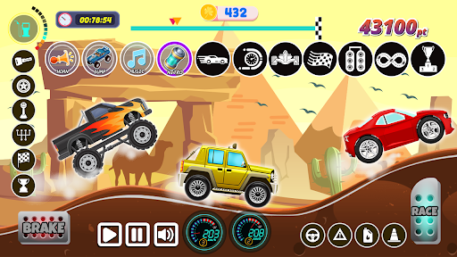 Android application Kids Cars Hills Racing games screenshort