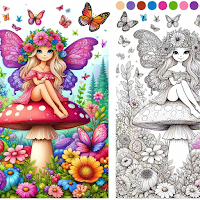 Fairy Color by Number Artbook