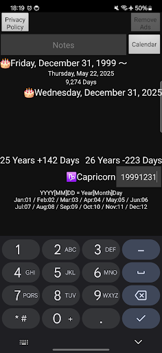 Birthday Management Calculator screenshot 1