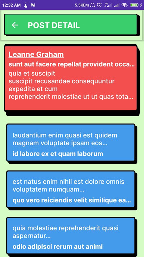 Posts Api App - Sample of Fetc Screen 2