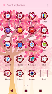 Xperia-thema - Schermafbeelding vallende bloemen