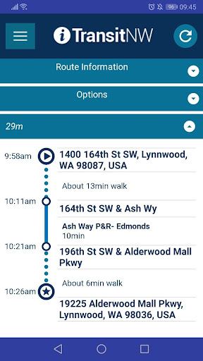 Android application Valley Transit screenshort