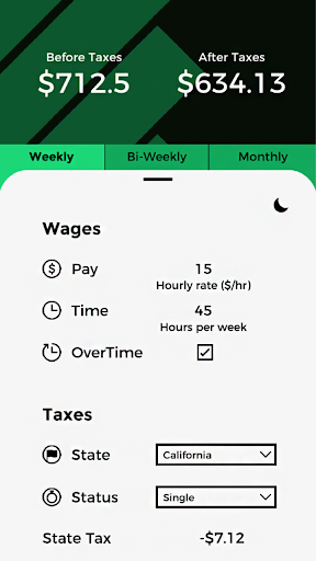 Quick Paycheck Calculator Screen 3