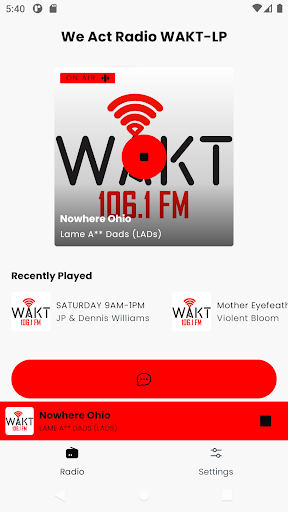 Android application WAKT 106.1FM screenshort