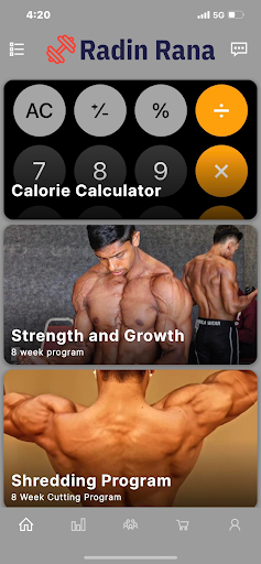 Android application Radin Rana Fitness screenshort