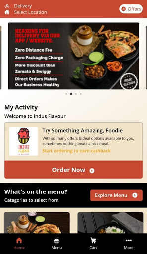 Android application Indus Flavour screenshort