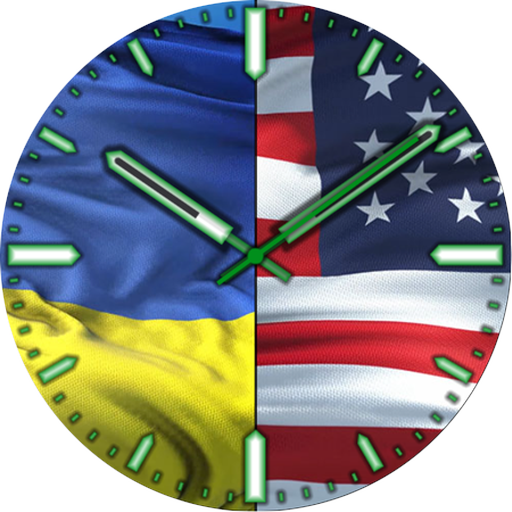 Ukraine US Flags Logo