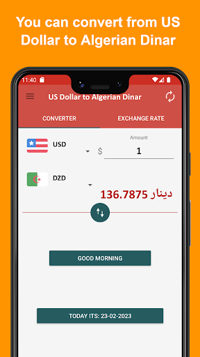 US Dollar to Algerian Dinar Screen 2