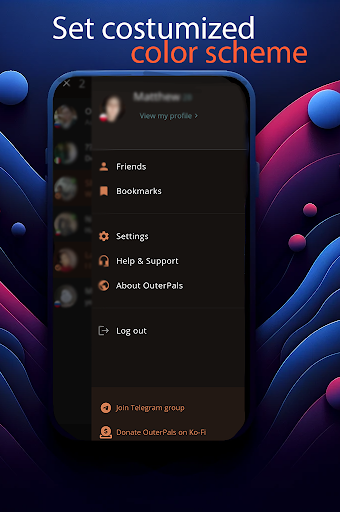 Android application OuterPals screenshort