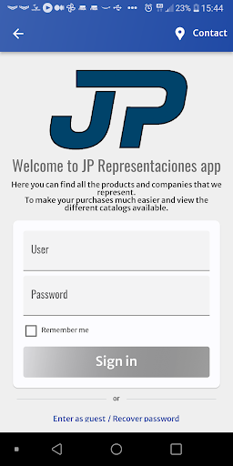 Android application JP Representaciones screenshort