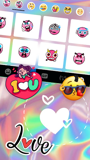 Gloss Heart Keyboard Backgroun Screen 3