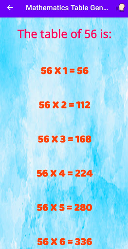 Mathematics Table Generator