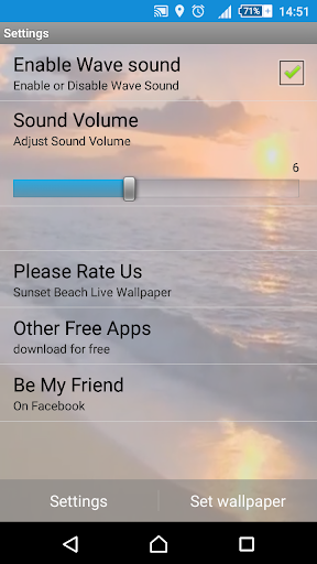 Sunset Beach Live Wallpaper Screen 2