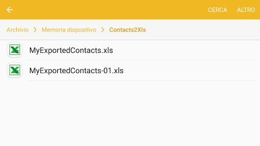 Contacts2Xls Screen 2