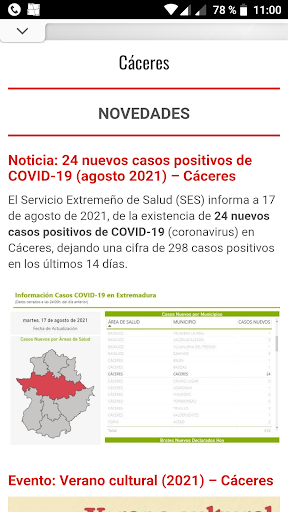 Android application Cáceres screenshort