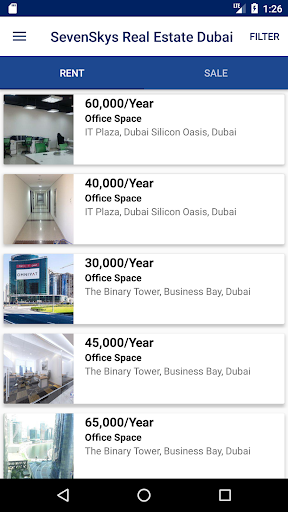 Android application Sevenskys Real Estate - Dubai screenshort