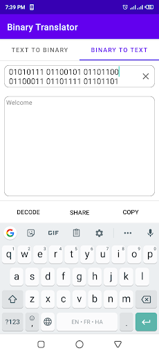Simple Binary Code Translater