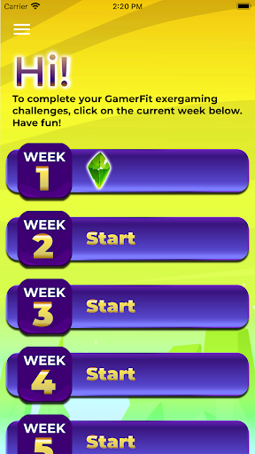 GamerFit Health Screen 2