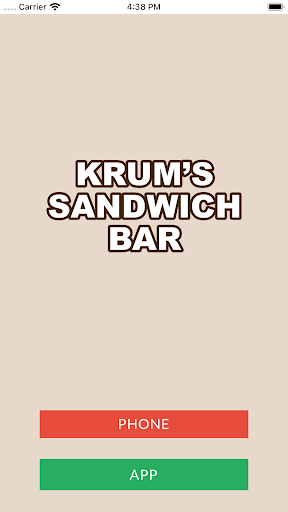 Android application Krums Sandwich Bar screenshort