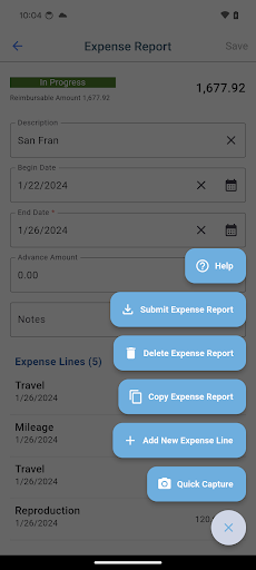 Deltek Expense for Ajera Screen 3