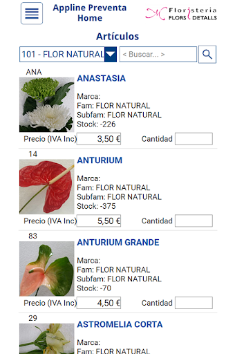 AppLine Flors i Detalls Screen 2