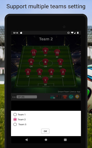 Lineup zone - Soccer Lineup