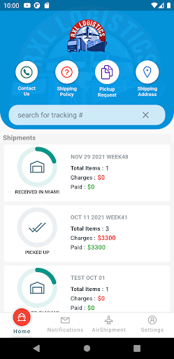 RXL Logistics Screen 2