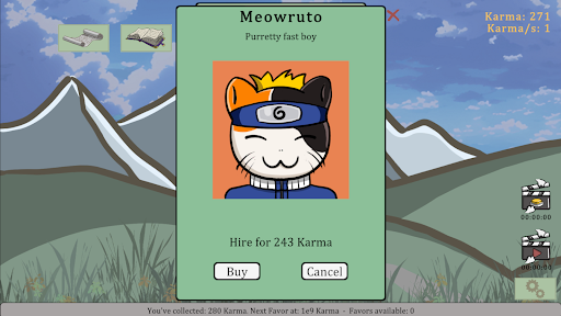 Law of the Cat God - Idle Game Screen 3