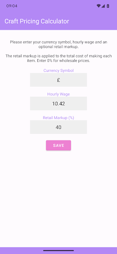 Craft Pricing Calculator Screen 3