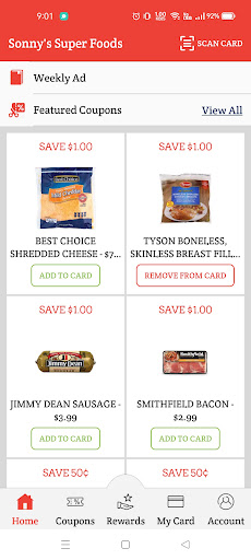 Android application Sonny's Super Foods screenshort