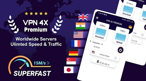 Captura de tela do VPN 4X Premium