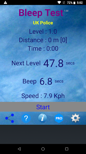 Android application Bleep Test - UK Police screenshort