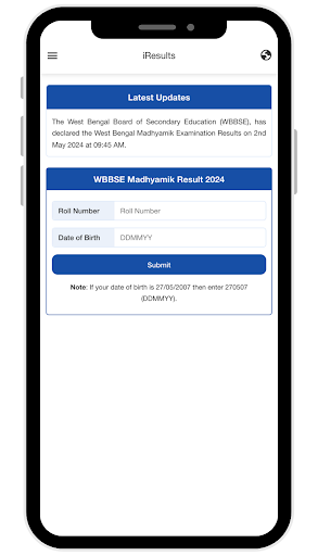 Android application Madhyamik Result 2024 screenshort