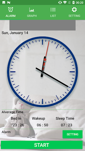 Android application Alarm Clock (sleep management) screenshort