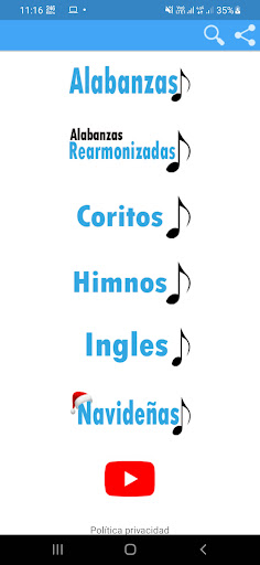 Android application Cancionero (Letras y acordes) screenshort