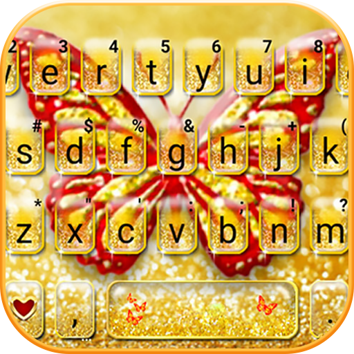 Gold Glitter Butterfly Keyboar logo