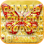 Cover Image of Télécharger Gold Glitter Butterfly Keyboar  APK