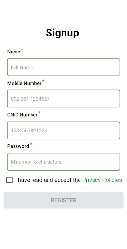 Al-Shifa Trust Appointment App Screen 2