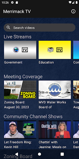 Android application Merrimack TV screenshort