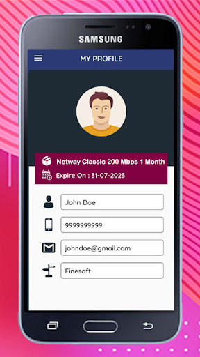 Android application Netway Internet Services screenshort