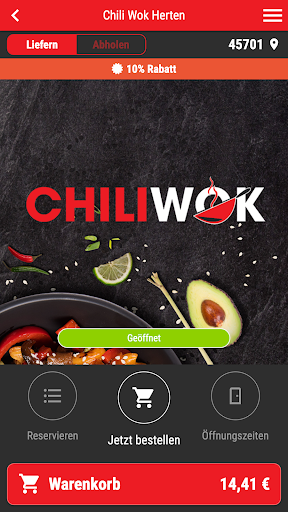 Android application Chili Wok Herten screenshort