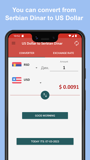 US Dollar to Serbian Dinar Screen 3