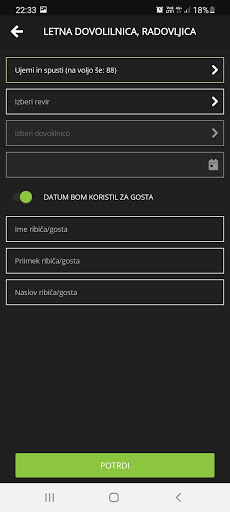 eLRD/eRD - ribiška dovolilnica Screen 2