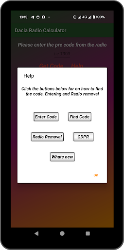 Dacia radio code calculator Screen 2