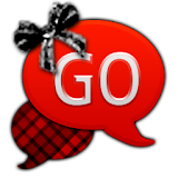 GO SMS - Red Plaid Bow icon