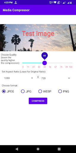 Android application Media Compressor screenshort
